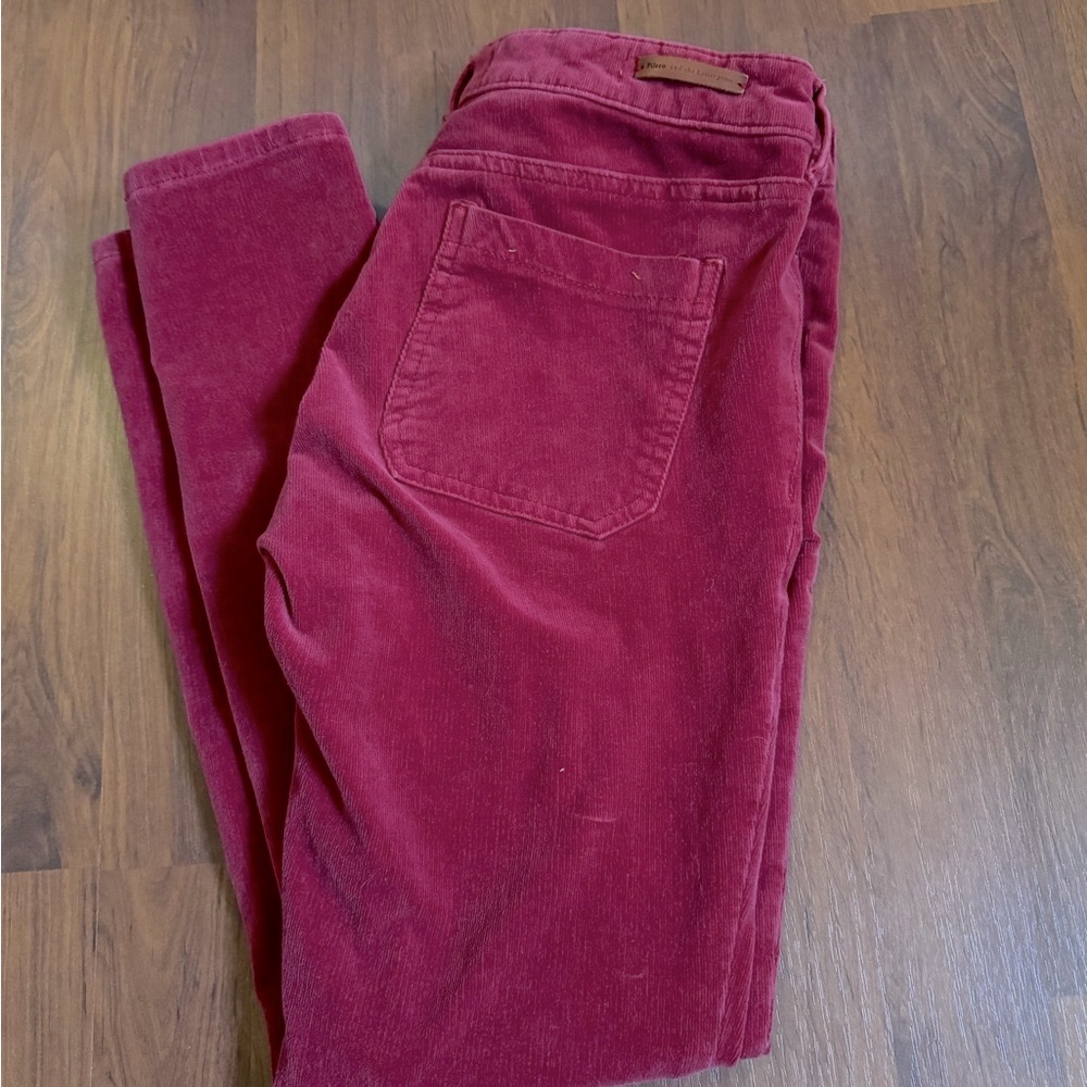 Pilcro And The Letterpress High Rise Skinny Corduroy Pants Berry Size 26